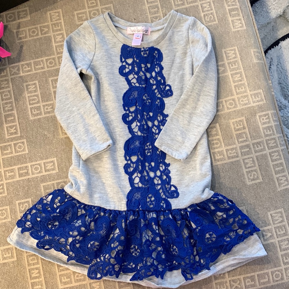 Girls boutique sweatshirt dress EUC